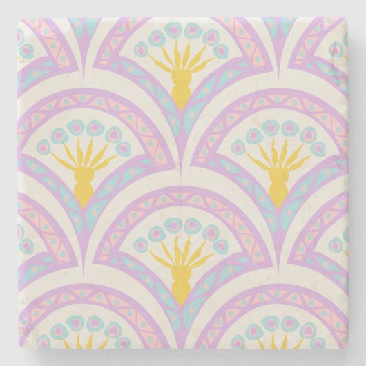 Pastellfarbene Muschel Steinuntersetzer (Vorderseite)