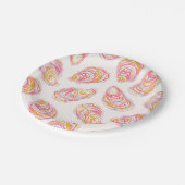 Pastellfarbene Muscheln an der Küste Oyster Pappteller (Schrägansicht)