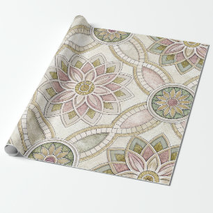 Pastellfarbene Opaleszierende Blumenmosaik - Manda Geschenkpapier
