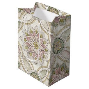 Pastellfarbene Opaleszierende Blumenmosaik - Manda Mittlere Geschenktüte