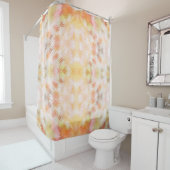 Pastellfarbene, orange und weiße Mosaikverzierunge Duschvorhang (Beispiel)