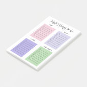 Pastellfarbene organisierte Dinge zu tun Post-it-N Post-it Klebezettel (angewinkelt)