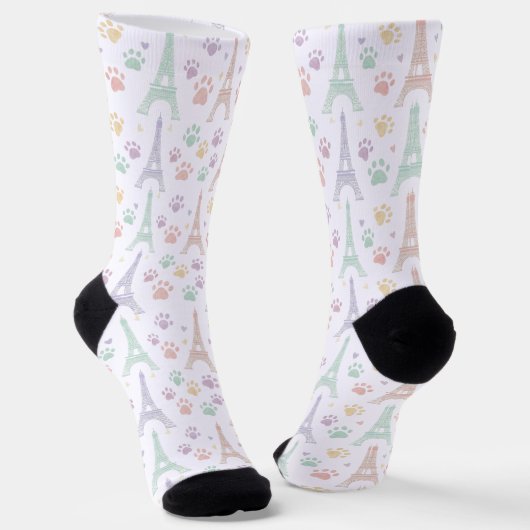 Pastellfarbene Pariser Pfotenabdruck-Socken Socken (Gewinkelt)