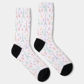Pastellfarbene Pariser Pfotenabdruck-Socken Socken (Rechts)