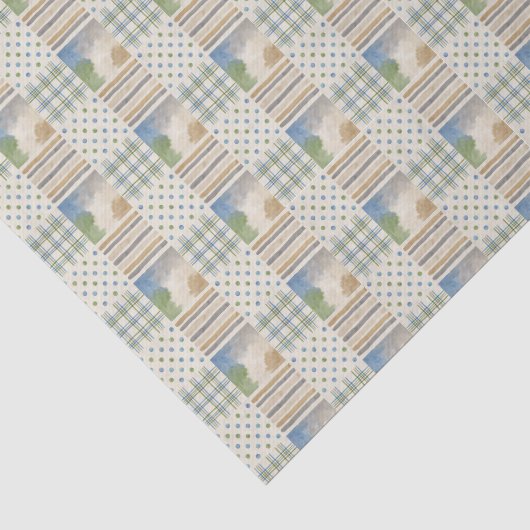 Pastellfarbene Patchwork-Quilt-Tissue-Papier Seidenpapier (Ausschnitt)