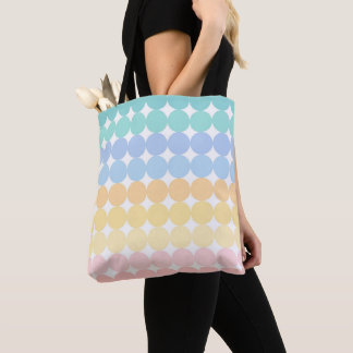 PASTELLFARBENE PINK BLAU GELB GRÜNE KREISE TASCHE