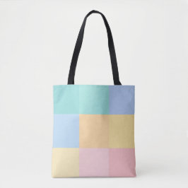 PASTELLFARBENE PINK BLAU GELB GRÜNE QUADRATE & PUN TASCHE