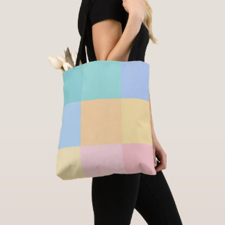 PASTELLFARBENE PINK BLAU GELB GRÜNE QUADRATE & PUN TASCHE
