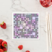 pastellfarbene Pixel: Serviette (Beispiel)