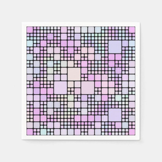 pastellfarbene Pixel: Serviette (Vorderseite)