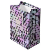 pastellfarbene Pixelstücke : Mittlere Geschenktüte (Vorderseite Schrägansicht)