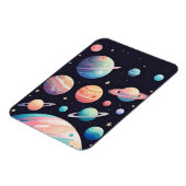 Pastellfarbene Planeten im dunklen Raum Magnet (Linke Seite)