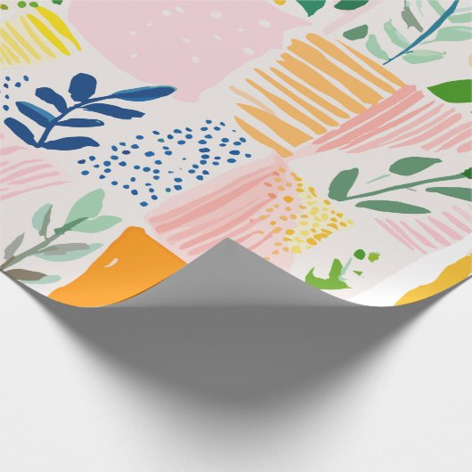 Pastellfarbene Prepper-Patchworkarbeit Geschenkpapier (Ecke)
