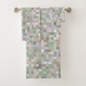 Pastellfarbene Quadrate  Badhandtuch Set (Insitu)