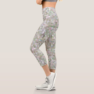 Pastellfarbene Quadrate Capri Leggings