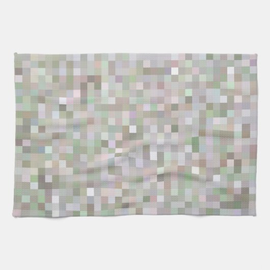 Pastellfarbene Quadrate Geschirrtuch (Horizontal)