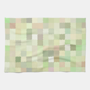 Pastellfarbene Quadrate Geschirrtuch