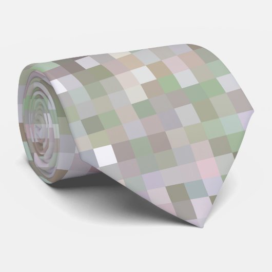 Pastellfarbene Quadrate Krawatte (Gerollt)