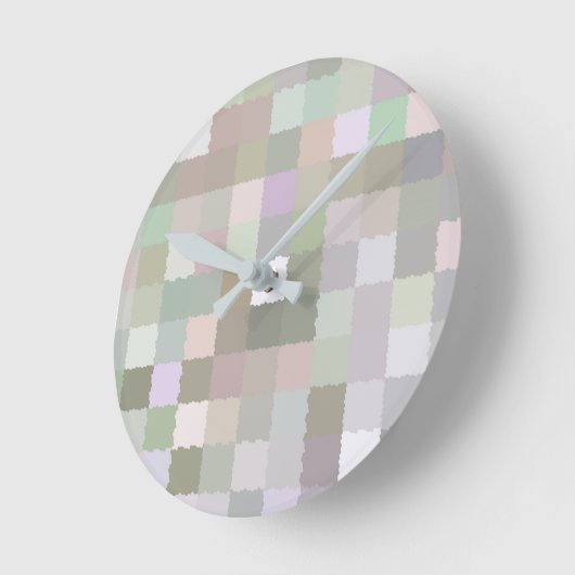 Pastellfarbene Quadrate Runde Wanduhr (Winkel)