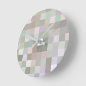 Pastellfarbene Quadrate Runde Wanduhr (Winkel)