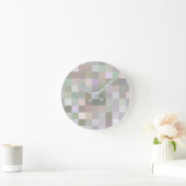 Pastellfarbene Quadrate Runde Wanduhr (Zuhause)