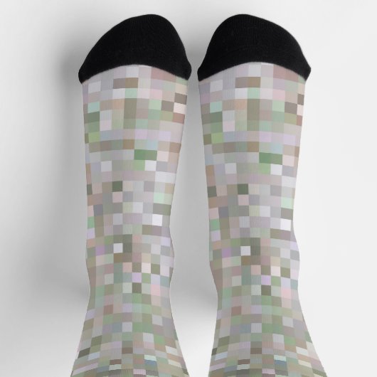Pastellfarbene Quadrate Socken (Oben)