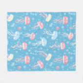 Pastellfarbene Quallenmuster Fleecedecke (Vorderseite (Horizontal))
