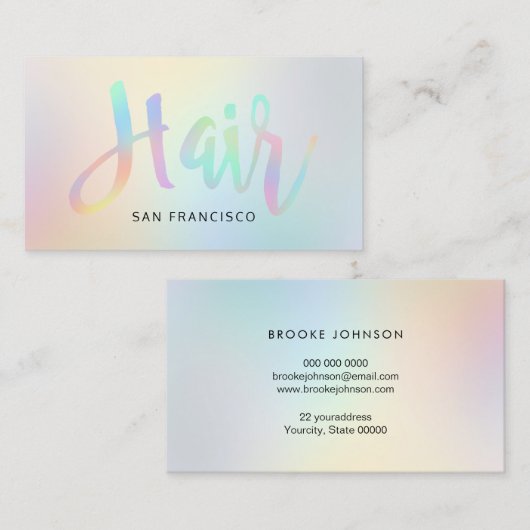 pastellfarbene Regenbogenfarben Visitenkarte (Vorne/Hinten)