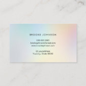 pastellfarbene Regenbogenfarben Visitenkarte (Rückseite)