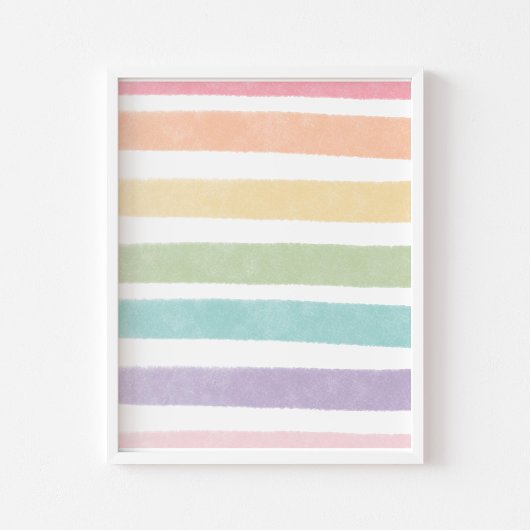 Pastellfarbene Regenbogenposter mit Linienmuster Poster