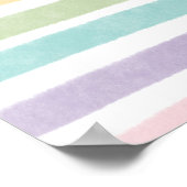 Pastellfarbene Regenbogenposter mit Linienmuster Poster (Ecke)