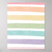 Pastellfarbene Regenbogenposter mit Linienmuster Poster (Vorne)