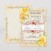 Pastellfarbene Romantische Hochzeitsinformationen  Begleitkarte (Vorne/Hinten)