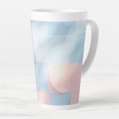 Pastellfarbene, rosa und hellblaue Becher Milchtasse (Rechte Ecke)