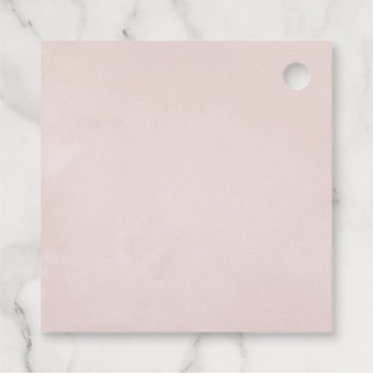 Pastellfarbene Rosa- und Schwarz-Flora-Hochzeit Geschenkanhänger (Rückseite)