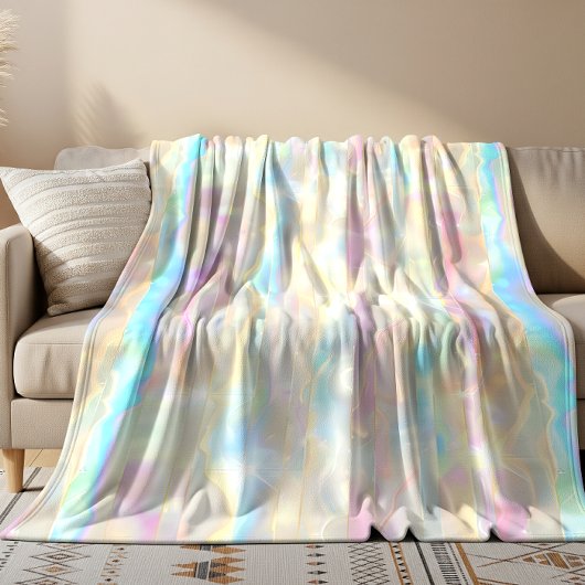 Pastellfarbene schimmernde irisierende Streifenmus Fleecedecke