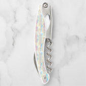 Pastellfarbene schimmernde irisierende Streifenmus Kellnermesser (Rückseite)