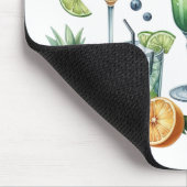 PASTELLFARBENE SOMMER-COCKTAILS UND FRÜCHTE MOUSEPAD (Ecke)