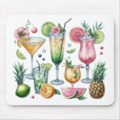 PASTELLFARBENE SOMMER-COCKTAILS UND FRÜCHTE MOUSEPAD (Vorne)