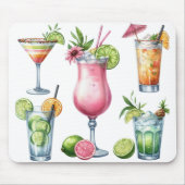 PASTELLFARBENE SOMMER-COCKTAILS UND FRÜCHTE MOUSEPAD (Vorne)