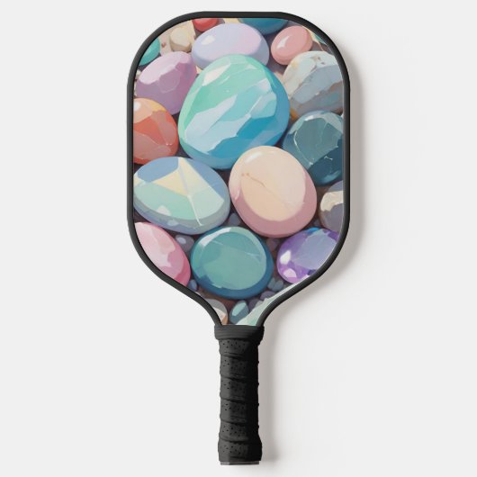 Pastellfarbene Steine Pickleball Schläger (Vorderseite)