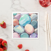 Pastellfarbene Steine Serviette (Beispiel)