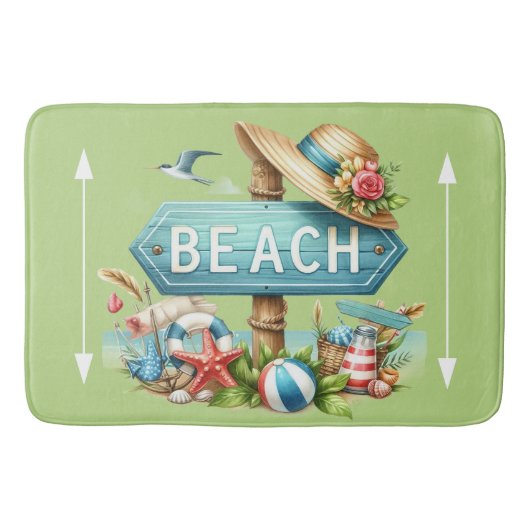 Pastellfarbene Strandmuscheln Badematte (Vorderseite)
