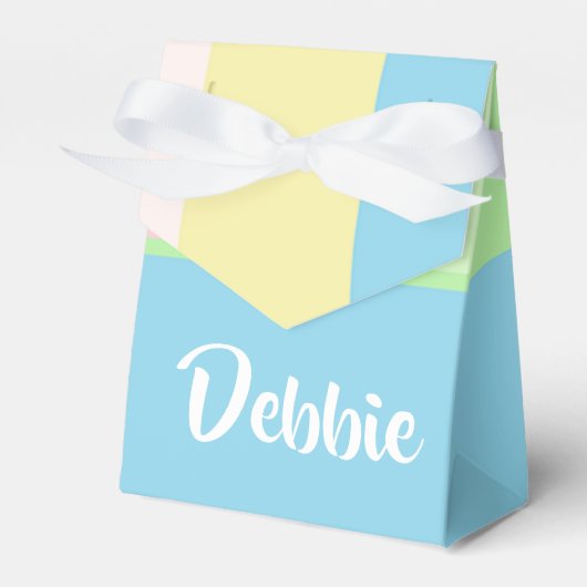 Pastellfarbene Streifen Geschenkschachtel (Vorderseite)