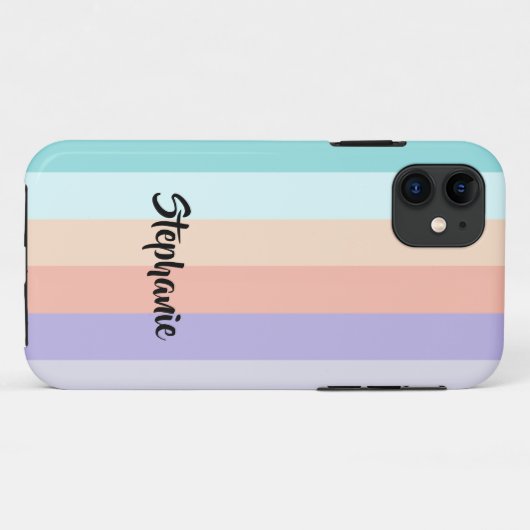 Pastellfarbene Streifen Moderne Mode Case-Mate iPhone Hülle (Rückseite (Horizontal))