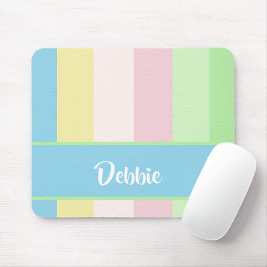 Pastellfarbene Streifen Mousepad (Mit Mouse)