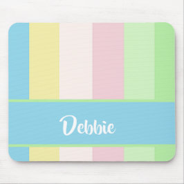 Pastellfarbene Streifen Mousepad