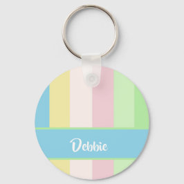 Pastellfarbene Streifen Schlüsselanhänger