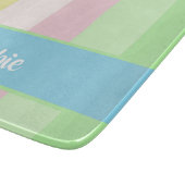 Pastellfarbene Streifen Schneidebrett (Ecke)