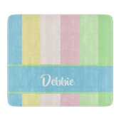 Pastellfarbene Streifen Schneidebrett (Vorderseite)